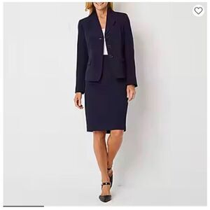 East Bank Ltd Classic Plaid Blue Grey Womens Skirt Jacket Suit 10
